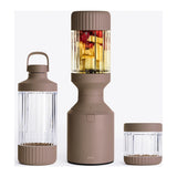 Beast Mega 1200 Plus B12MH Blender in Mocha, blender with fruit beside two other vessels, alternative finish