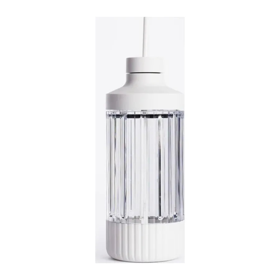 Beast Mighty B85MH Personal Blender in Cloud White, tall vessel with drinking lid and a straw fitted