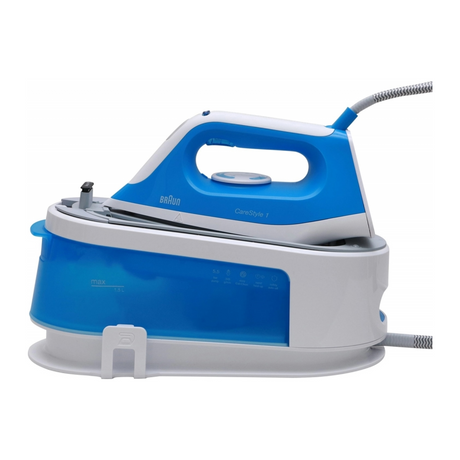 Braun CareStyle 1 IS1012BL Steam Generator Iron in White/Blue, side view