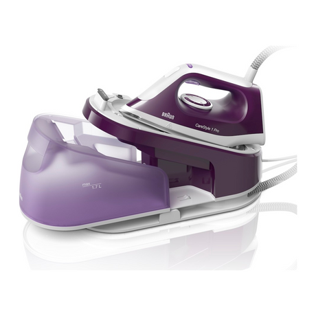 Braun CareStyle 1 Pro IS1514VI Steam Generator Iron in Violet, angled view