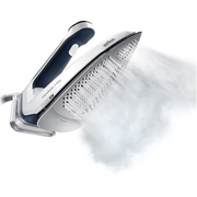 Braun CareStyle 7 Pro IS 7282 BL steam generator iron in blue and white, featuring a 2L removable water tank and ergonomic handle.
