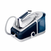 Braun CareStyle 7 Pro IS 7282 BL steam generator iron in blue and white, featuring a 2L removable water tank and ergonomic handle.