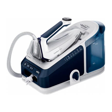 Braun CareStyle 7 Pro IS7282BL Steam Generator Iron in Blue, angled view