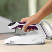 Braun CareStyle 7 IS7266VI steam generator iron in Violet with a large 2L water tank and ergonomic handle.