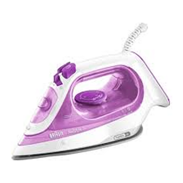 Braun TexStyle 3 SI 3030 PU Steam Iron in Purple and White, side view