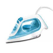 Braun SI 3053 BL TexStyle 3 Steam Iron in blue and white, showcasing the FreeGlide 3D ceramic soleplate and precision tip