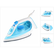 Braun SI 3053 BL TexStyle 3 Steam Iron in blue and white, showcasing the FreeGlide 3D ceramic soleplate and precision tip