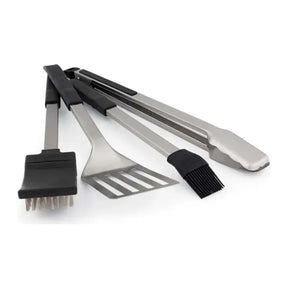 Broil King 64003, brush, slotted spatula, basting brush and tongs laid out
