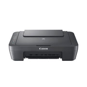 Canon PIXMA MG2551S All-In-One inkjet printer in black, showing the top scanner bed and compact design.