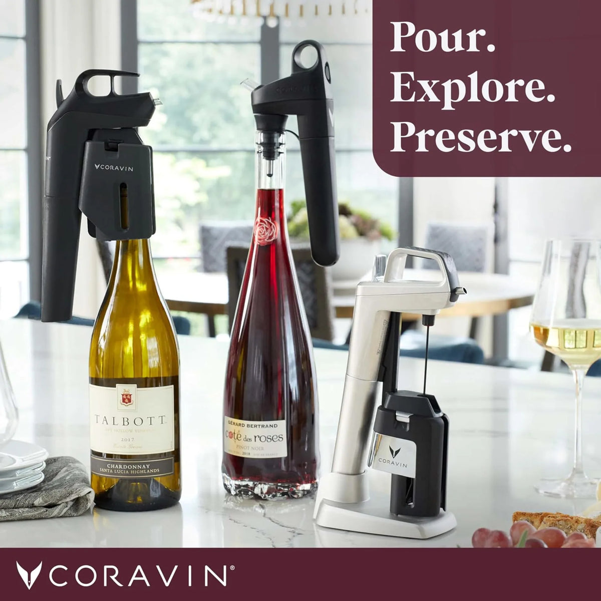 Coravin Timeless 10016 Wine Preservation System in Black, in use