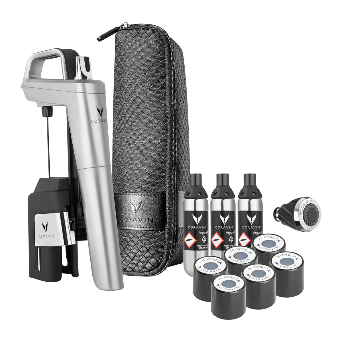 Coravin Timeless 10043 Wine Preservation System in Silver, front view