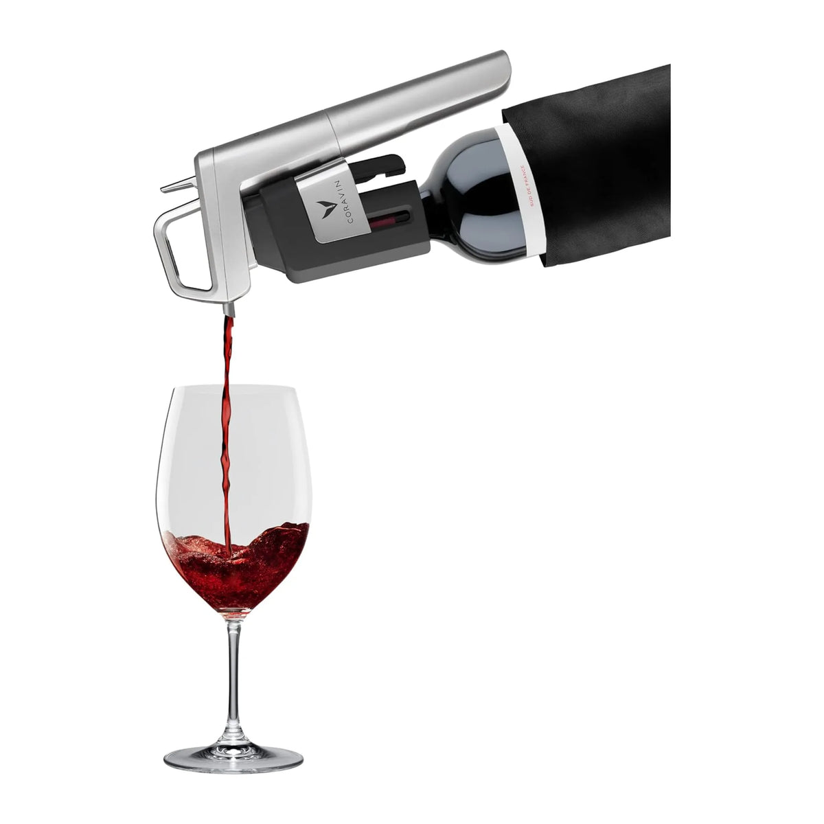 Coravin Timeless 10043 Wine Preservation System in Silver, in use