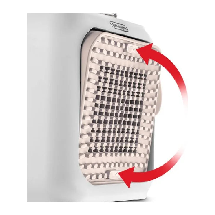 De'Longhi Capsule Desk HFX10B03.PK Fan Heater in Pink, side view