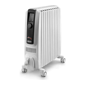 De'Longhi TRDX41025E / 0110010006, three-quarter view with control panel on wheeled base