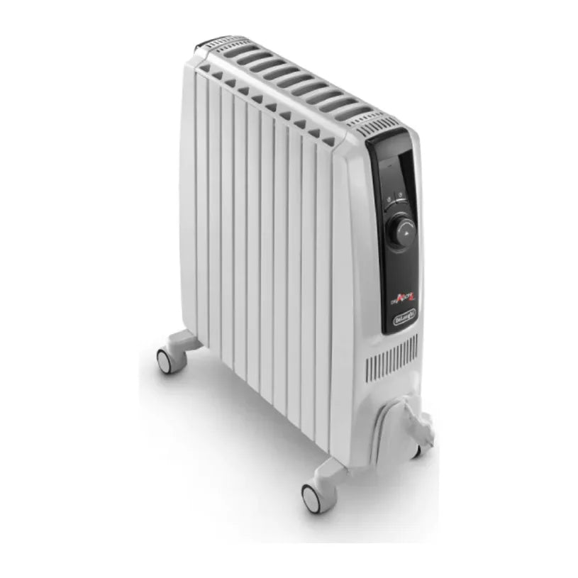 De'Longhi TRDX41025E / 0110010006, three-quarter view from the fin side with top vents