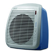 De'Longhi HVY1020 Fan Heater in Grey/Blue, angled view