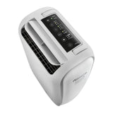 De'Longhi DNS60.W, top view of the touch control panel and air outlet