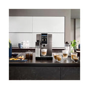 De’Longhi Dinamica Plus ECAM380.95.TB bean-to-cup coffee machine in titanium black, with TFT screen and milk frother