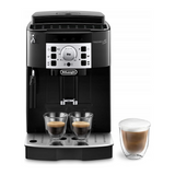 De'Longhi Magnifica S ECAM12.123.B Bean-to-Cup Coffee Machine in Black, front view with coffee cups