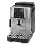 De'Longhi Magnifica Start automatic coffee machine in silver and black featuring one-touch icons and manual steam wand.