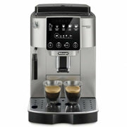 De'Longhi Magnifica Start automatic coffee machine in silver and black featuring one-touch icons and manual steam wand.