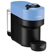 De'Longhi Nespresso Vertuo Pop coffee machine in Pacific Blue with a compact, modern design.