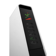 De'Longhi Slim Style HSX2320 2000W Convector Heater in White featuring a lateral fan system and slim 9cm profile.