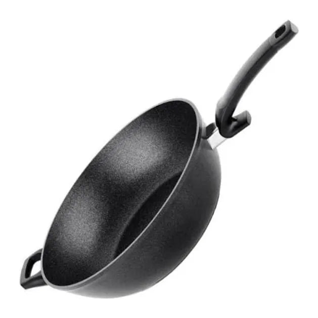 Fissler Adamant 100-800-32-100/0 Wok in Black, angled view