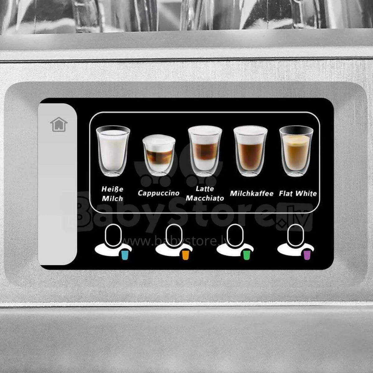 Gastroback 42623, close-up of the touchscreen with drink icons
