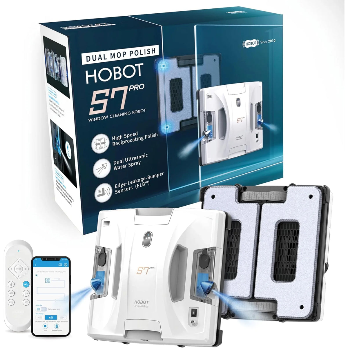 Hobot S7 HOBOT-S7-PRO Window Cleaning Robot, angled view