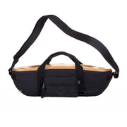 House of Marley Bag of Riddim 2 wireless speaker in its black REWIND fabric carry bag with a solid bamboo faceplate.