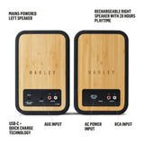 House of Marley Get Together Duo EM-JA019-SB Bluetooth Speaker, back panels with the connections