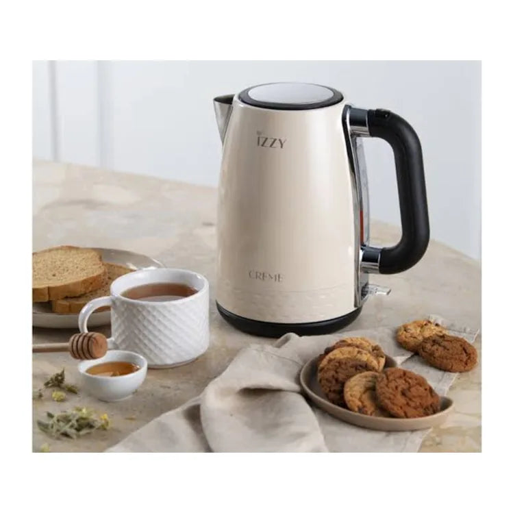 Izzy Crème 224090 Electric Kettle in Creme, in a room setting