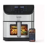 Izzy Digital XL IZ-8229 Air Fryer in Silver, front view