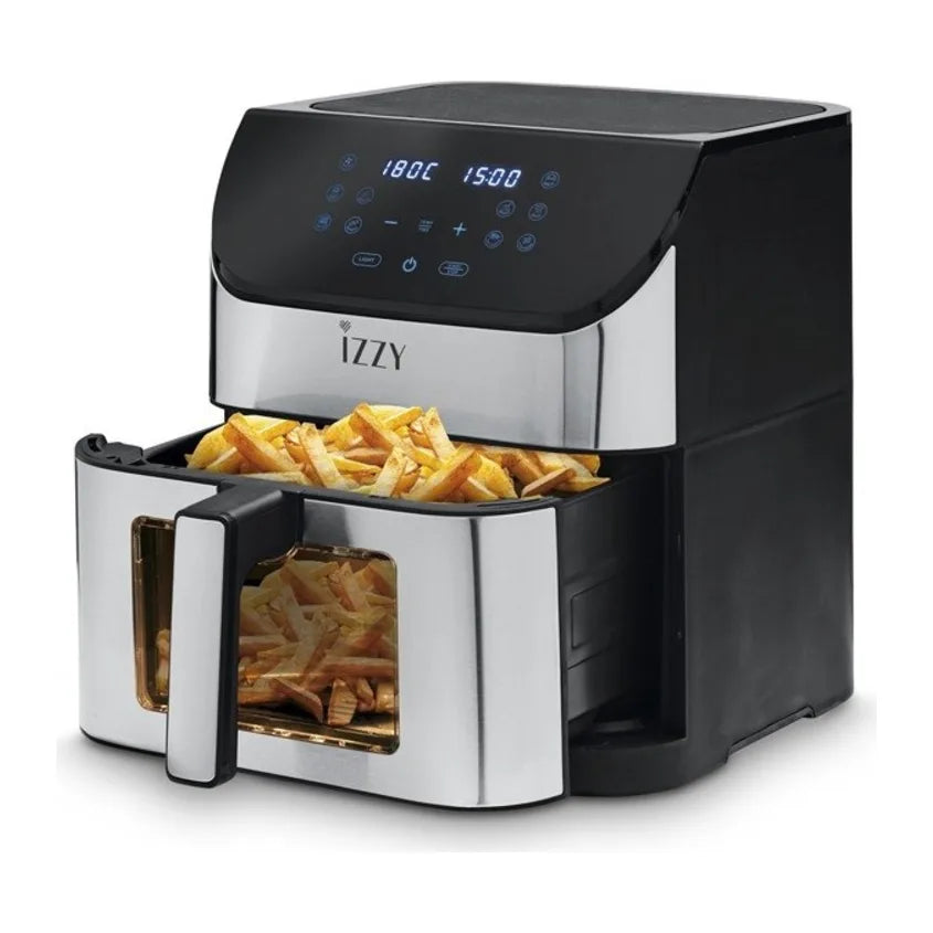 Izzy Digital XL IZ-8229 Air Fryer in Silver, side view