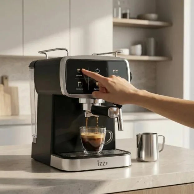 Izzy Dolce IZ-6021 Espresso Machine, in use
