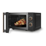 Izzy IZ-8006 Microwave Oven in Black, shown open