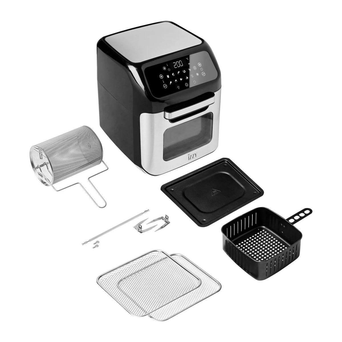 Izzy IZ-8205 Air Fryer in Silver, contents of the box