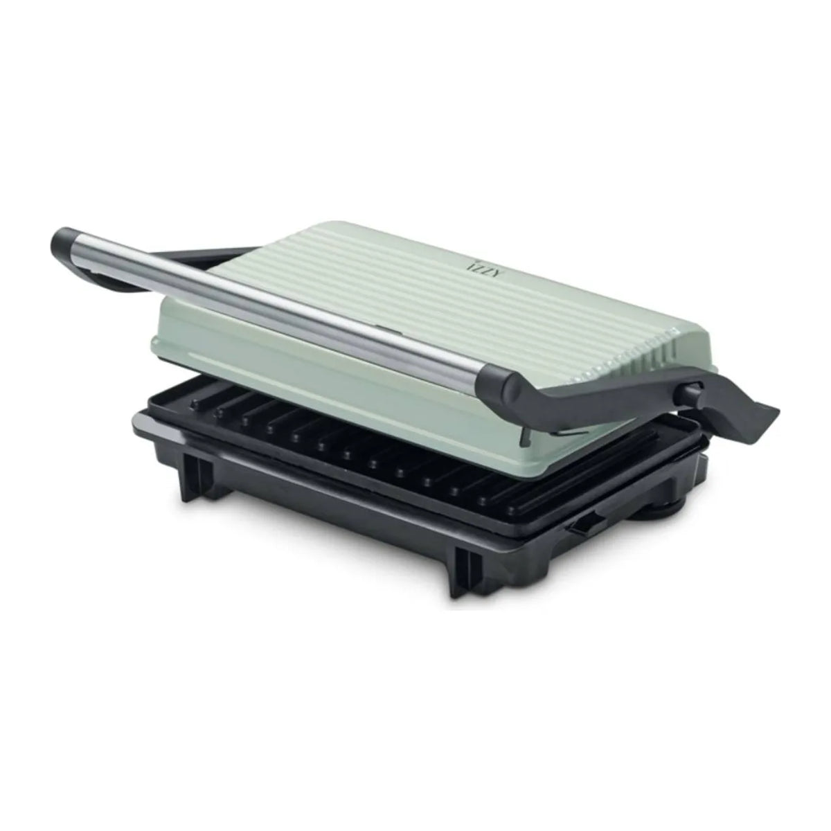 Izzy Vintage Panini 224336 Sandwich Maker in Green, angled view