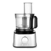 Kenwood FDM301SS MultiPro Compact food processor in silver with 2.1L bowl and blender attachment on a kitchen counter.