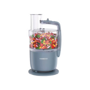 Kenwood MultiPro Go FDP22.130GY Compact Food Processor in Storm Grey with Express Serve attachment and stainless steel blades.