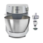 Kenwood Prospero+ Kitchen Machine in White, featuring a 4.3L stainless steel bowl and various attachments.