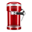 KitchenAid Artisan 5KES6503B Espresso Machine in Candy Apple, glossy finish front view with the portafilter in place