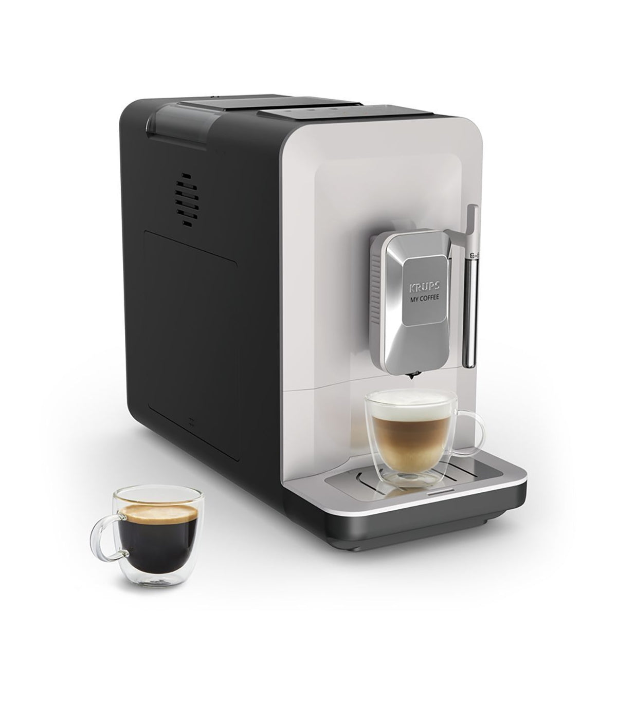 Krups My Coffee+ EA201BE0 Espresso Machine – Built-in grinder, touch control, 18.5 cm wide