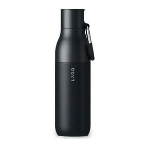 LARQ BNSOB074A, front view of bottle with carabiner on plain background