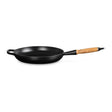 Le Creuset 20258280000422, front view with wooden handle on the right