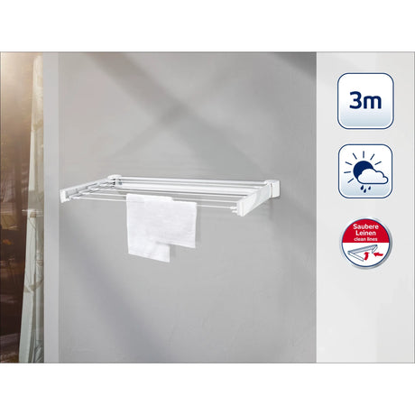 Leifheit Telegant 83306 Wall Clothes Airer in White, in use
