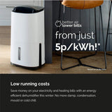 Meaco MeacoDry Arete Arete Two 20L Dehumidifier, controls and display