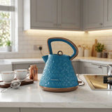 Morphy Richards 108104 Electric Kettle in Blue, in a room setting