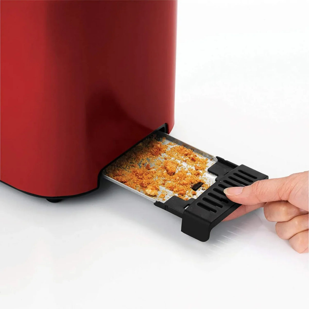 Morphy Richards Equip 222055 Toaster in Stainless Steel Red, close-up detail